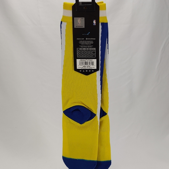 NWT Stance x NBA Golden State WARRIORS HWC WARMUP CREW Socks Size L - Picture 9 of 12